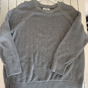 Old Navy Gray Crewneck Sweater Textured Knit